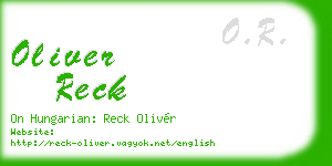 oliver reck business card