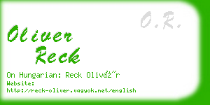 oliver reck business card